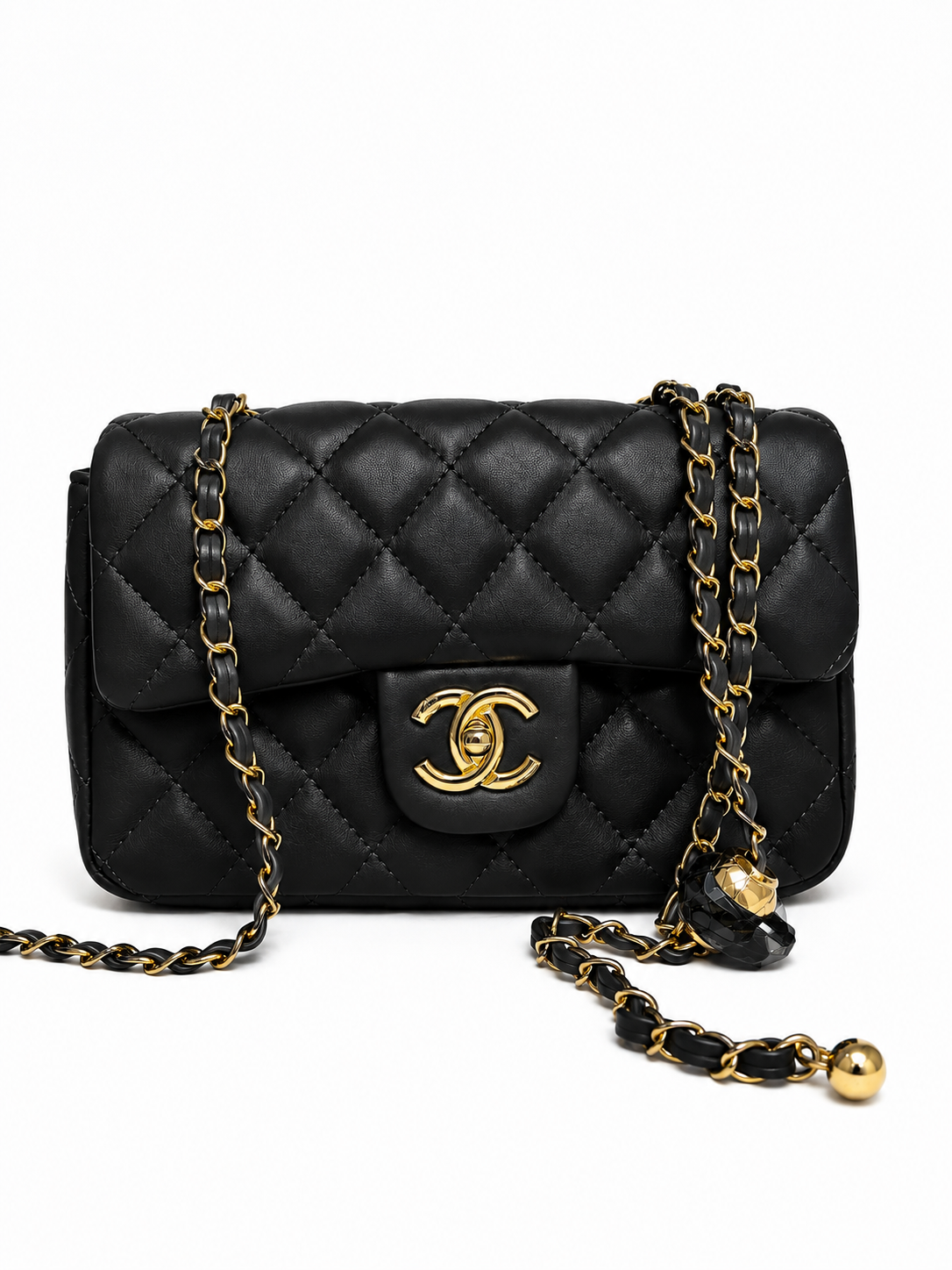 Channel Black Quilted Flap Chain Crossbody Bag