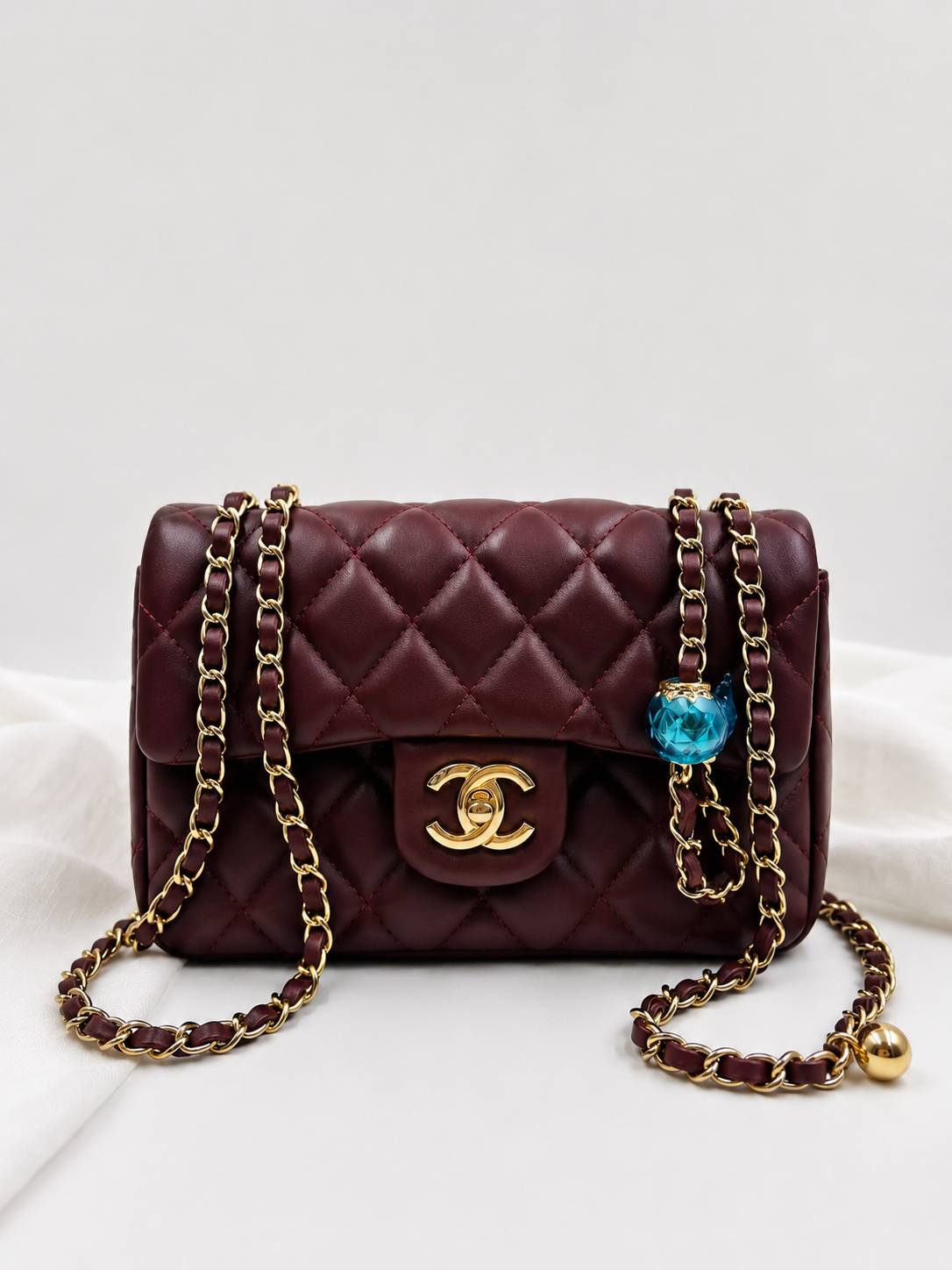 Channel Brown Quilted Flap Chain Crossbody Bag