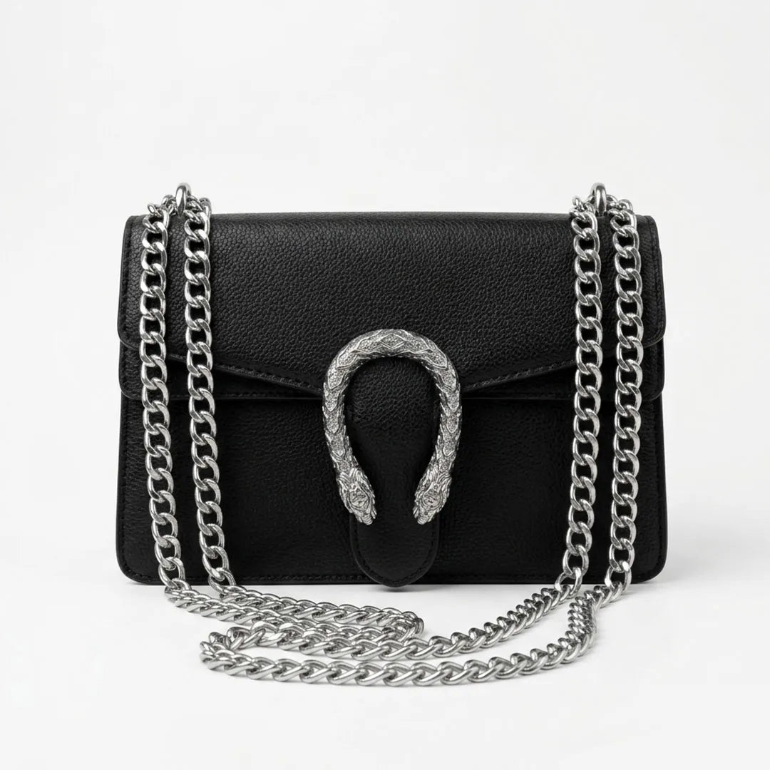 Luxury Style Chain Strap Shoulder Bag – Black Evening Crossbody Purse