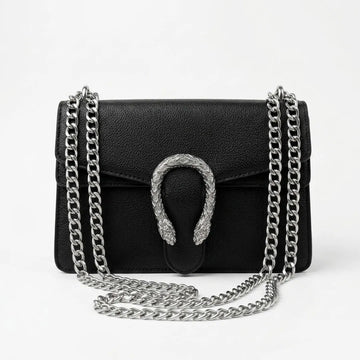 Luxury Style Chain Strap Shoulder Bag – Black Evening Crossbody Purse