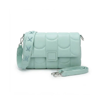 Mint Green Padded Quilted Crossbody Bag