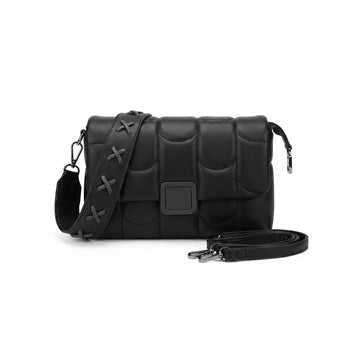 Black Padded Quilted Crossbody Bag