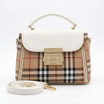 Plaid Top Handle Satchel Bag – Fashion Checkered Crossbody Handbag