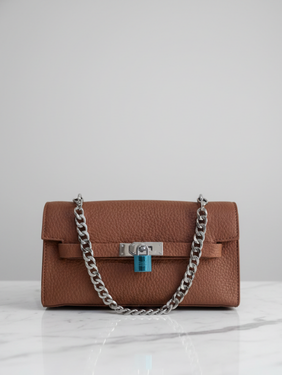 Chain Lock Shoulder Bag – Dark Brown
