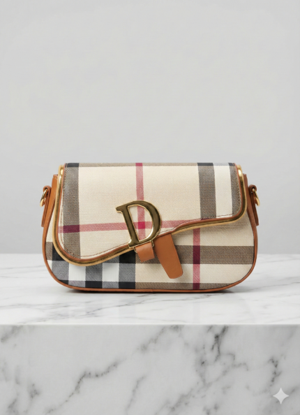 eige/Cream Croc‑Embossed Shoulder Bag